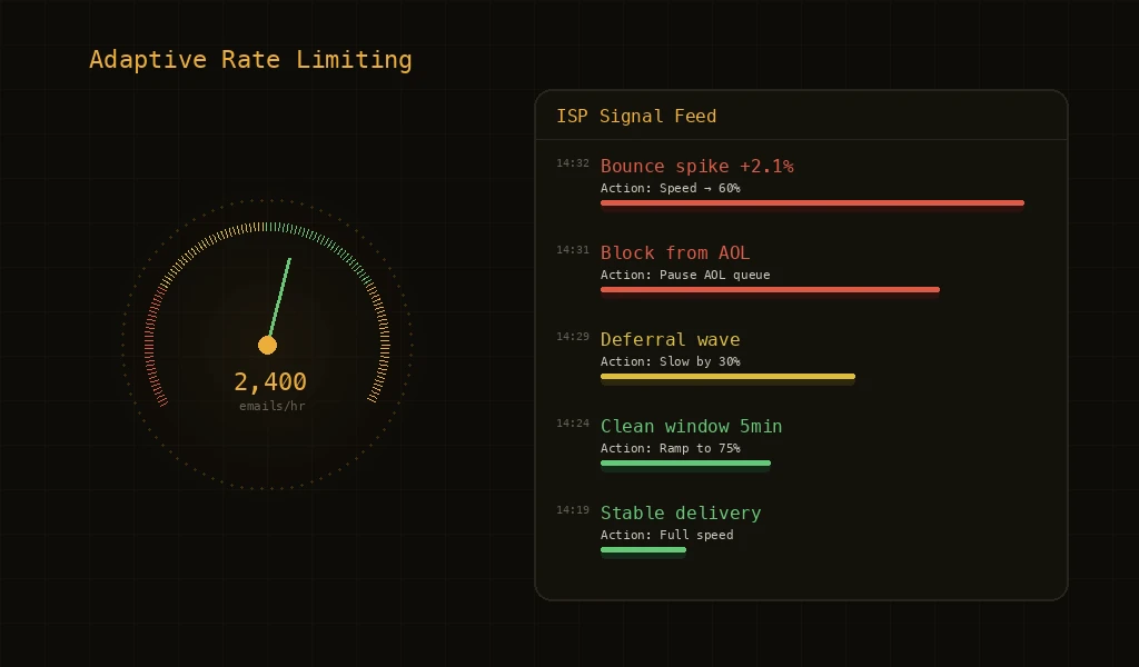 Adaptive Rate Limiting in Email: How ISP Feedback Controls Sending Speed